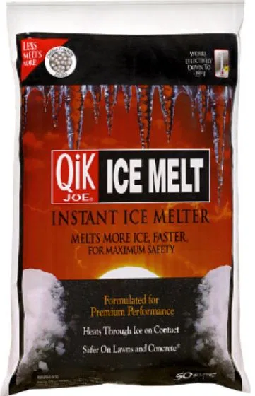 30150 – QIK JOE Ice Melt, Calcium Chloride Pellets -25 Degree Fahrenheit Lowest Effective Temperature 50 Pound Poly B...